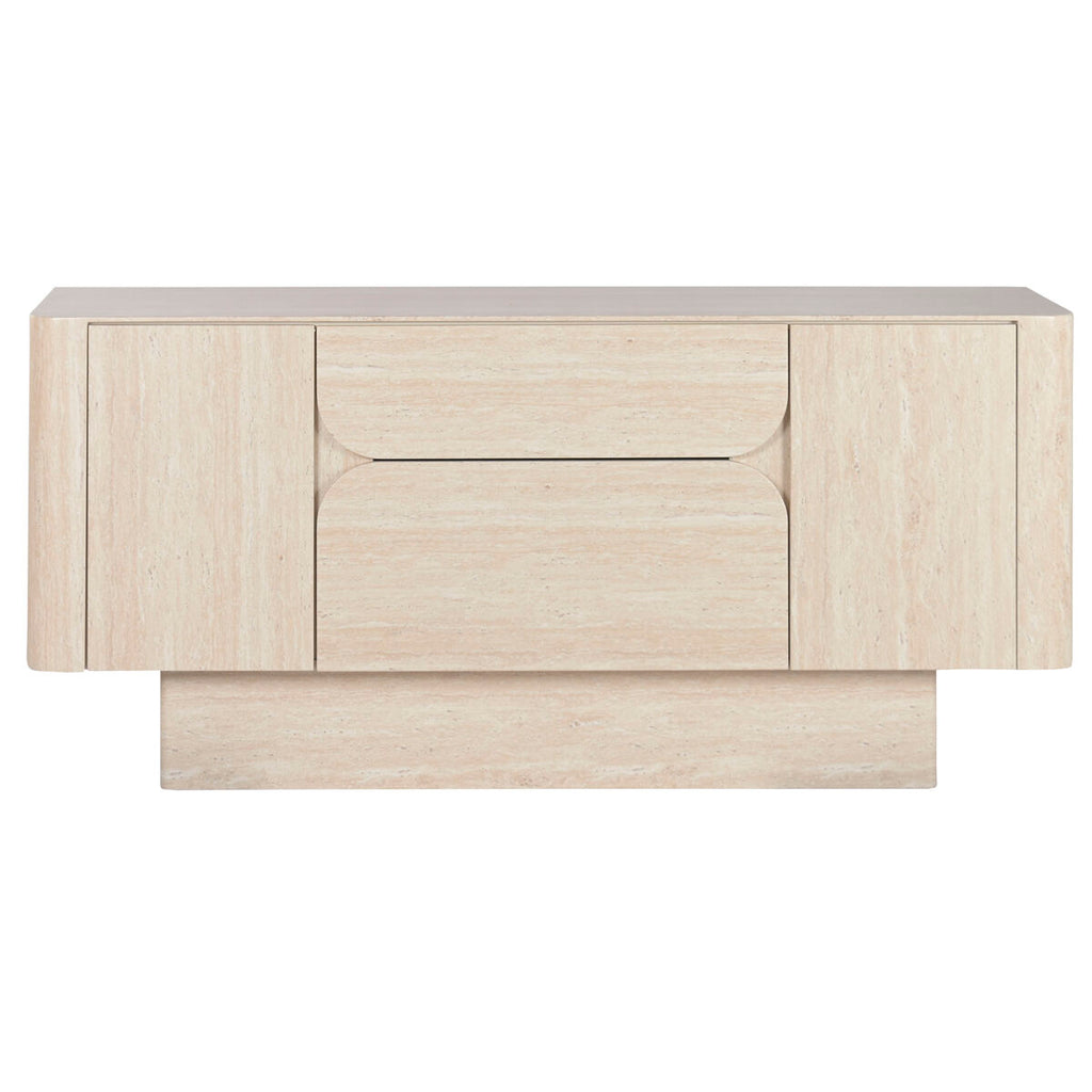 Aparador de madera beige, 2 puertas y 2 cajones, 162,6 cm — imagen 12