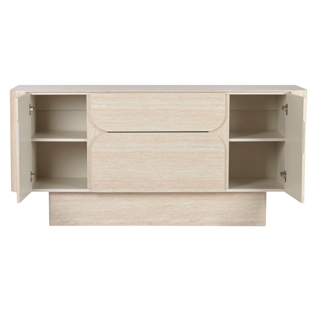 Aparador de madera beige, 2 puertas y 2 cajones, 162,6 cm — imagen 5