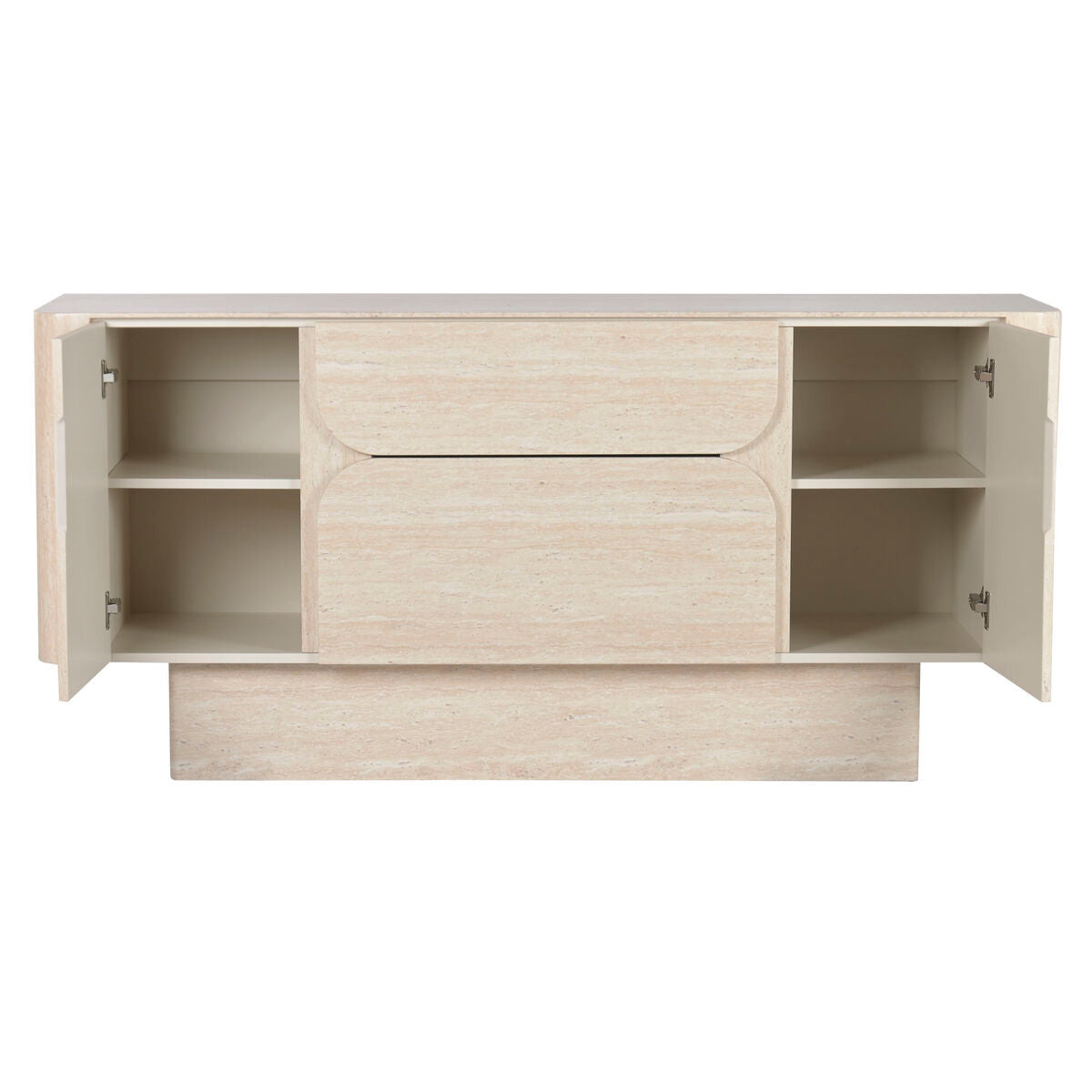 Aparador de madera beige, 2 puertas y 2 cajones, 162,6 cm — imagen 5