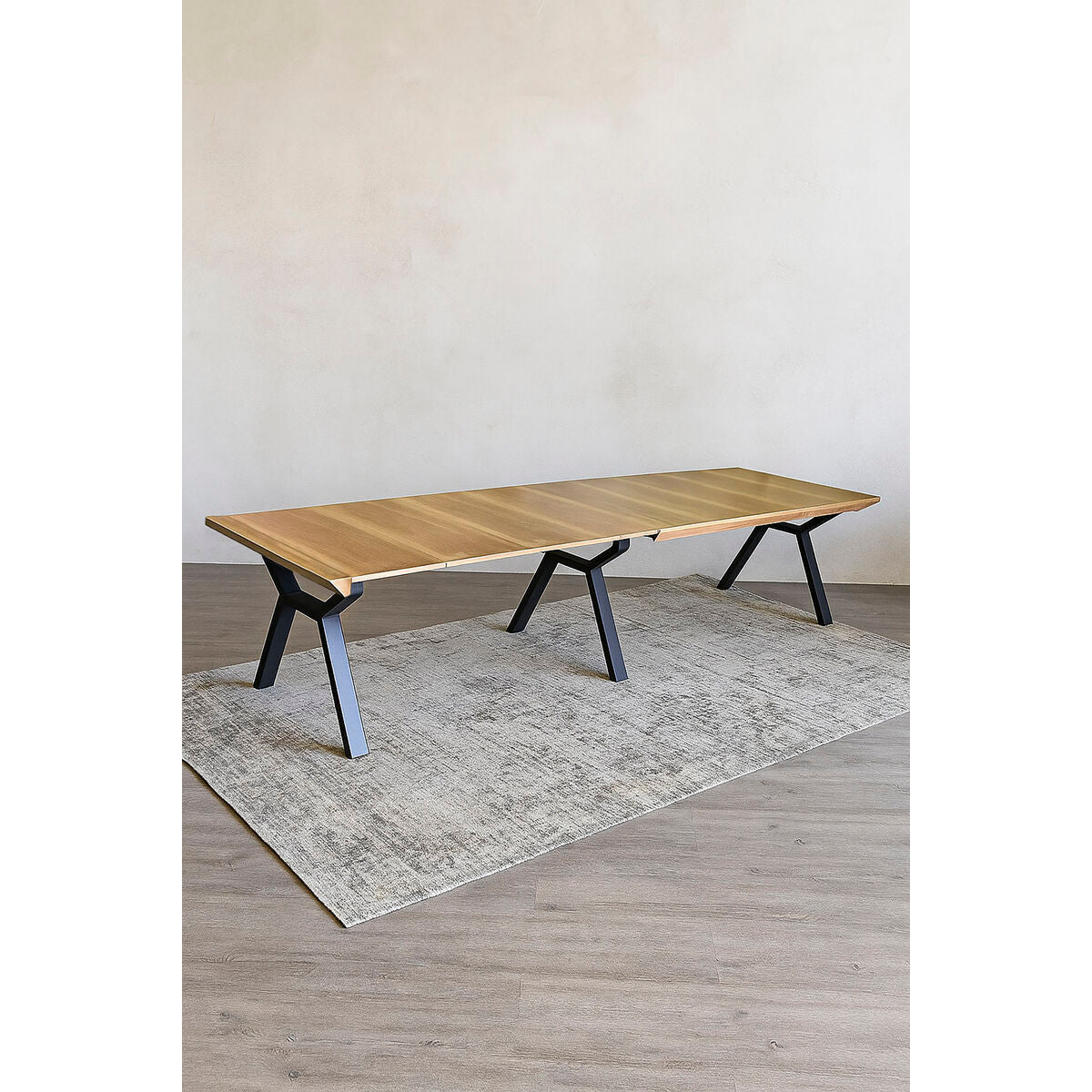 Mesa de comedor extensible de metal y madera MDF, 200 cm — imagen 14