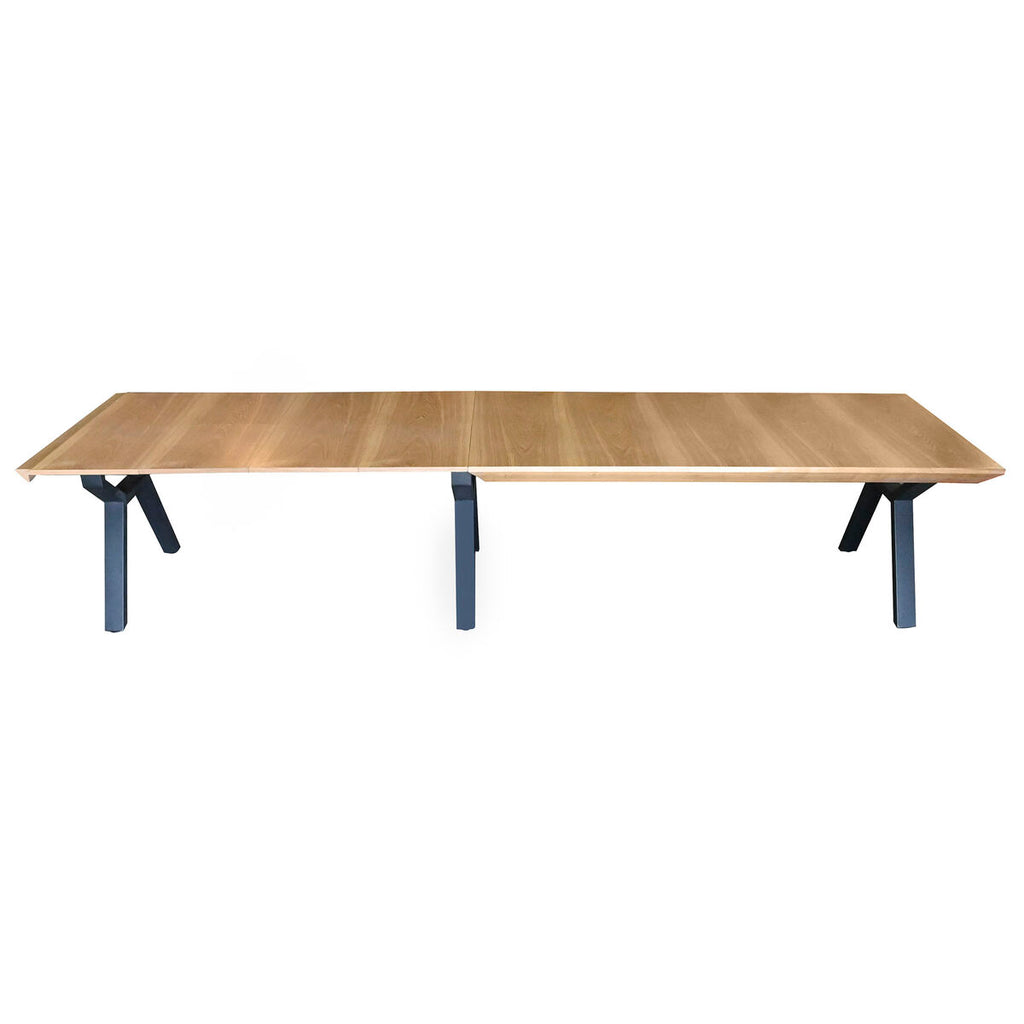 Mesa de comedor extensible de metal y madera MDF, 200 cm