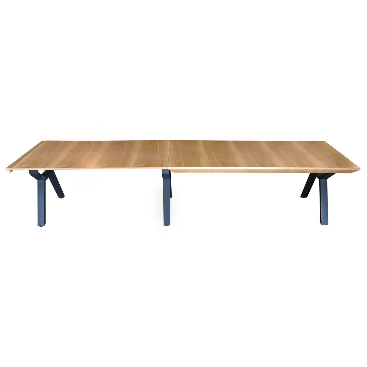 Mesa de comedor extensible de metal y madera MDF, 200 cm