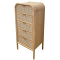 Cajonera de ratán y abeto, diseño tropical, 100 cm de alto