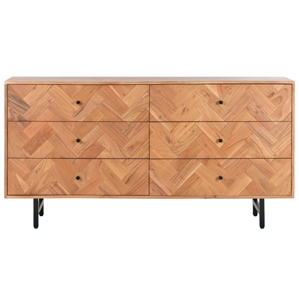 Cajonera moderna de metal y acacia, 150 x 40 x 76 cm — imagen 11