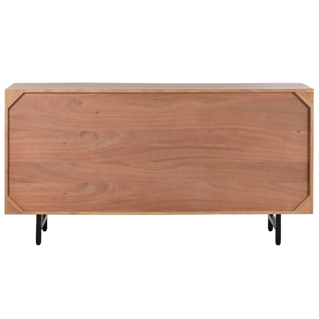 Cajonera moderna de metal y acacia, 150 x 40 x 76 cm — imagen 3