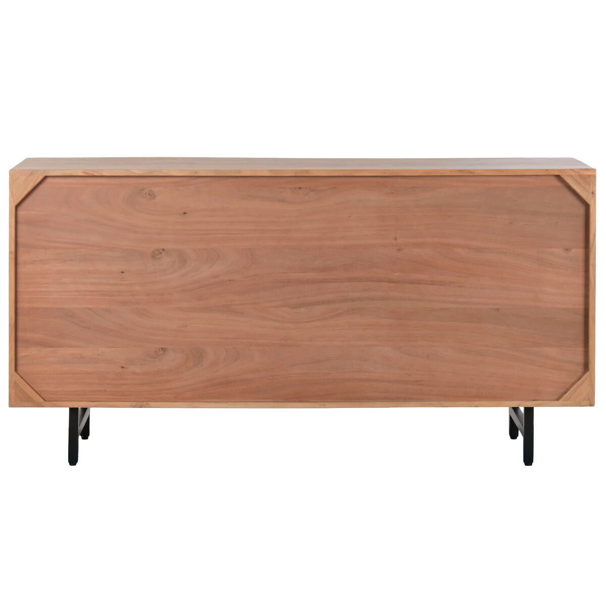 Cajonera moderna de metal y acacia, 150 x 40 x 76 cm — imagen 3