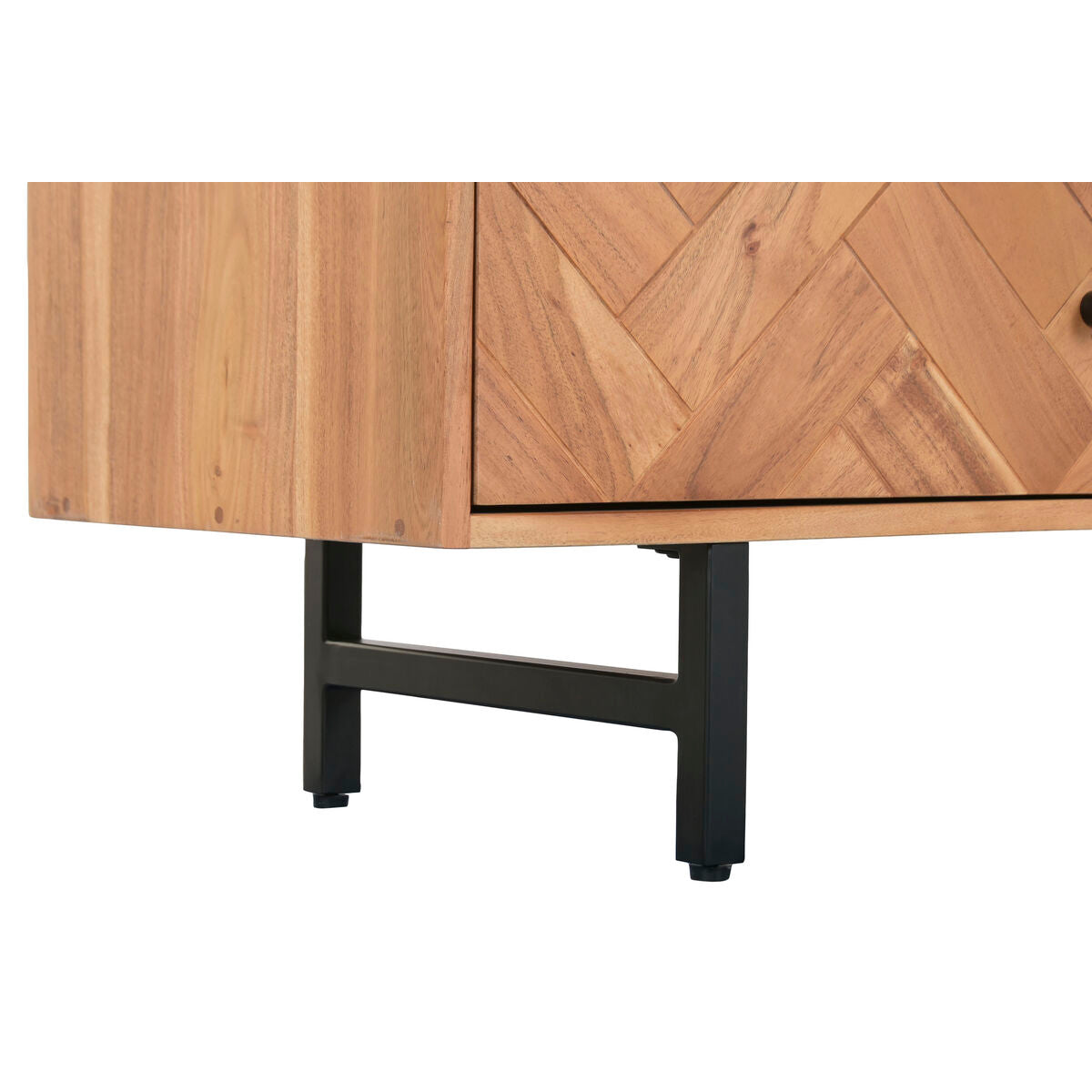 Cajonera moderna de metal y acacia, 150 x 40 x 76 cm — imagen 5