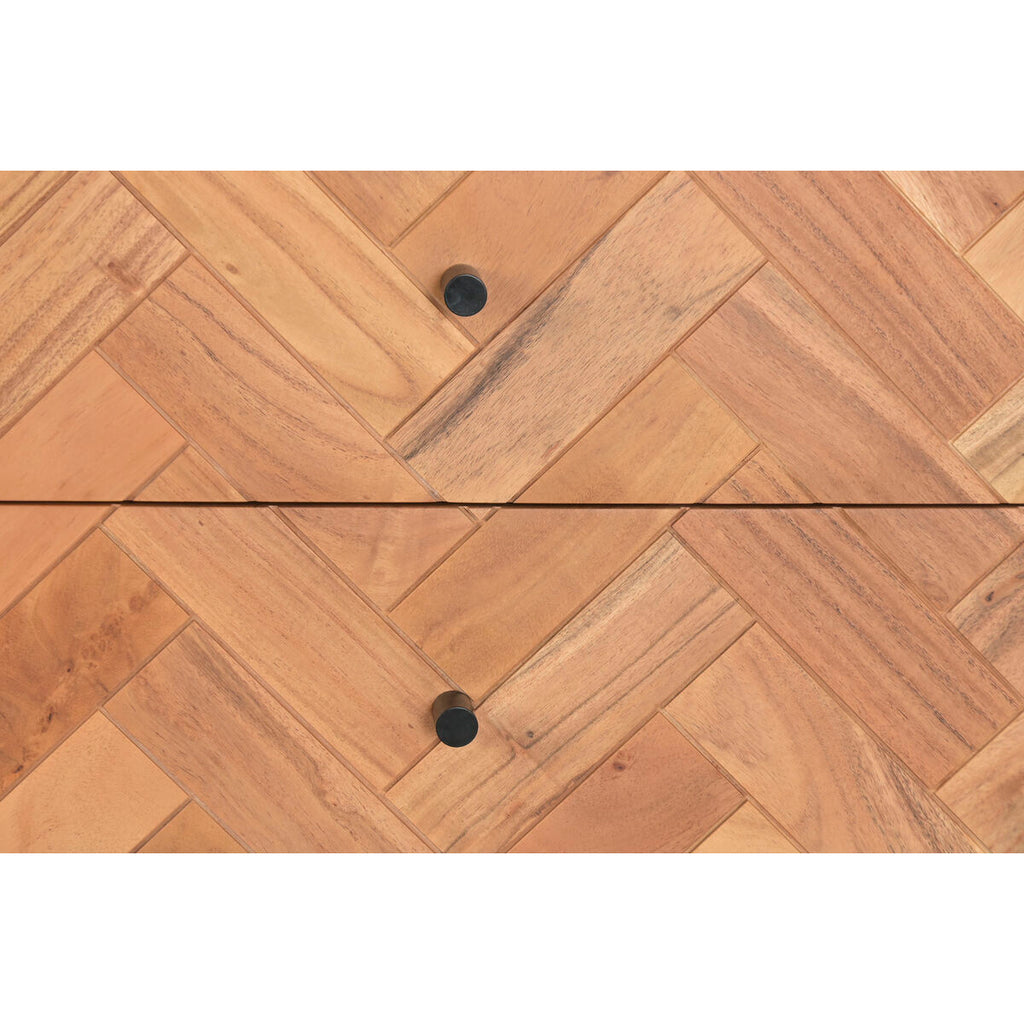 Cajonera moderna de metal y acacia, 150 x 40 x 76 cm — imagen 8