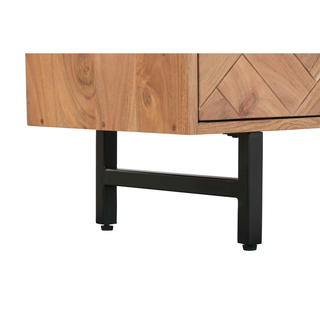 Cajonera moderna de metal y acacia, 80 x 40 x 115 cm — imagen 2