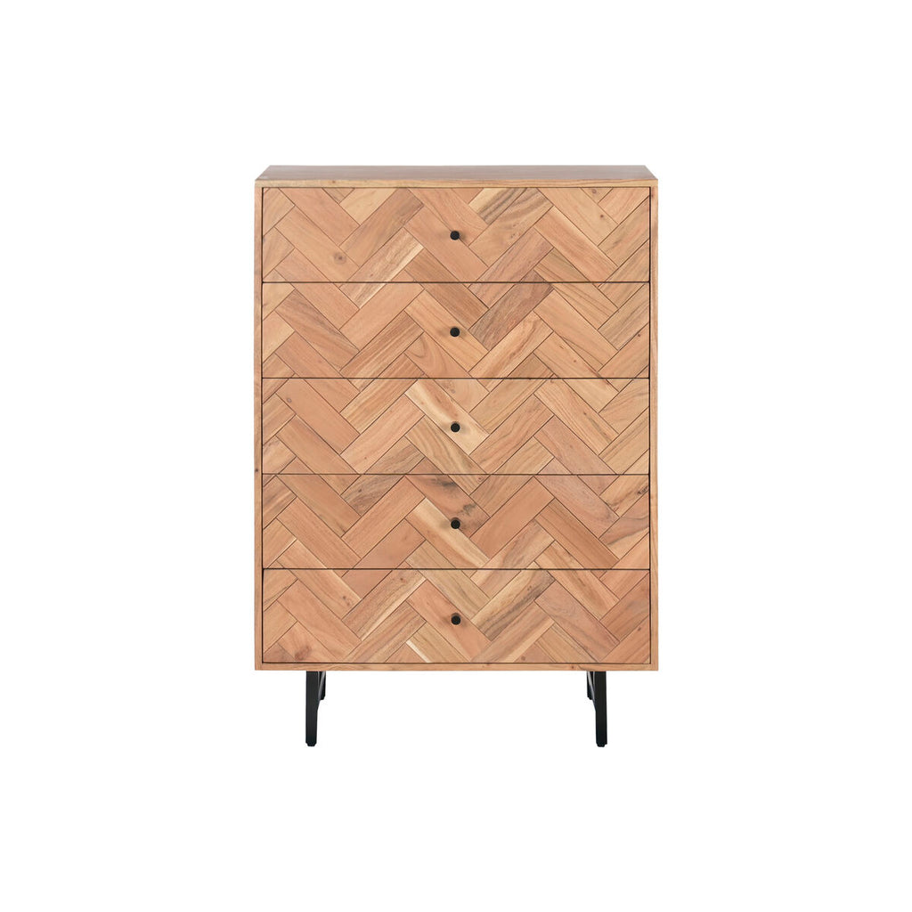 Cajonera moderna de metal y acacia, 80 x 40 x 115 cm — imagen 11