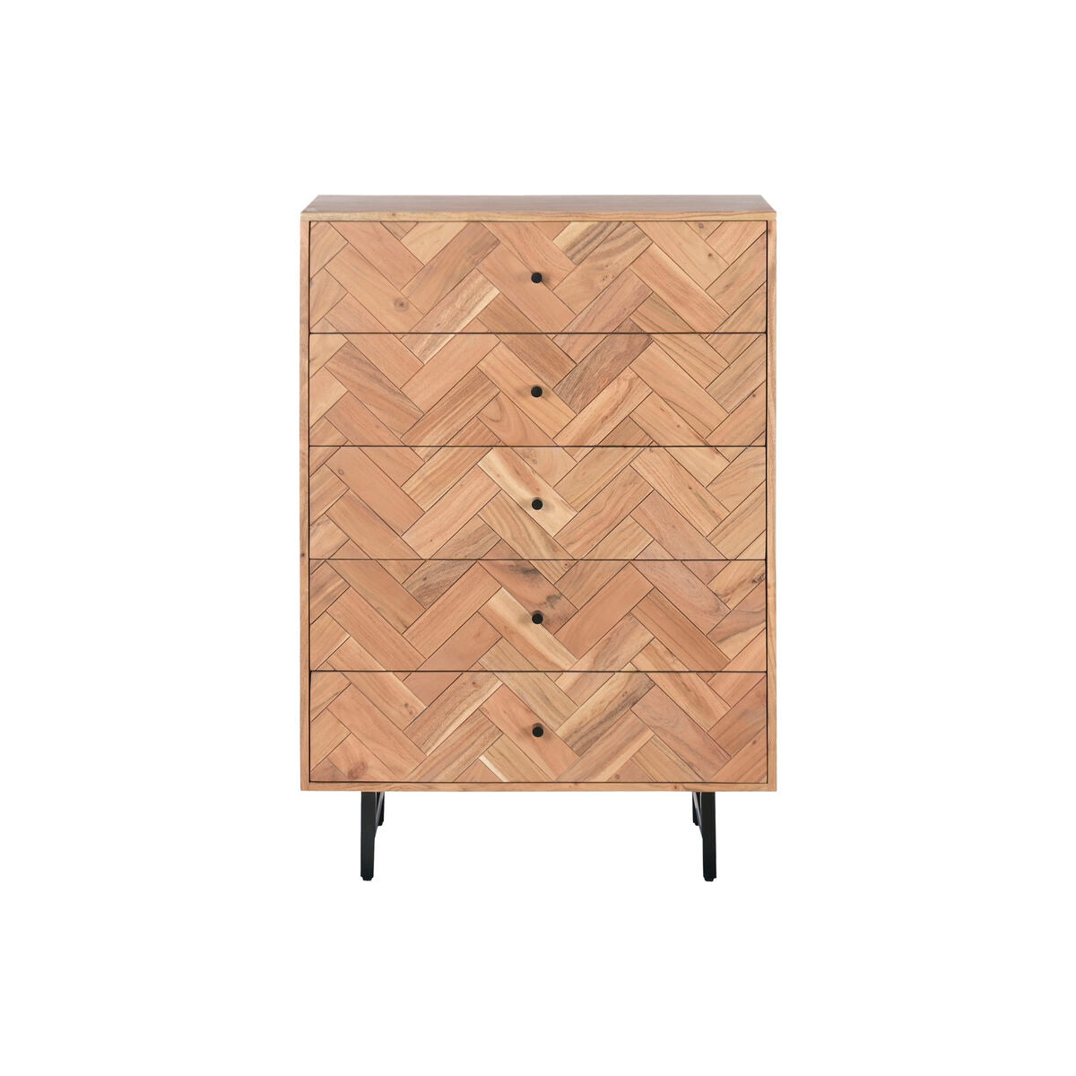 Cajonera moderna de metal y acacia, 80 x 40 x 115 cm — imagen 11