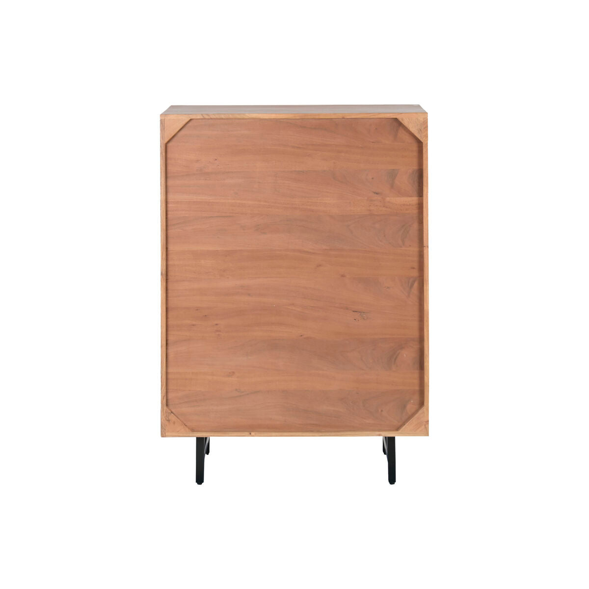 Cajonera moderna de metal y acacia, 80 x 40 x 115 cm — imagen 3