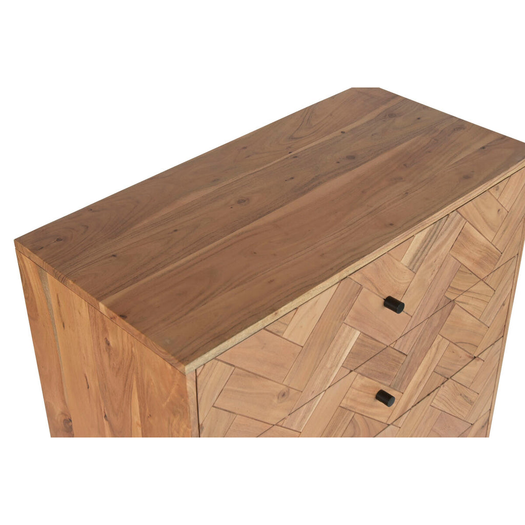 Cajonera moderna de metal y acacia, 80 x 40 x 115 cm — imagen 5