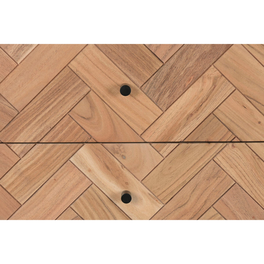 Cajonera moderna de metal y acacia, 80 x 40 x 115 cm — imagen 9