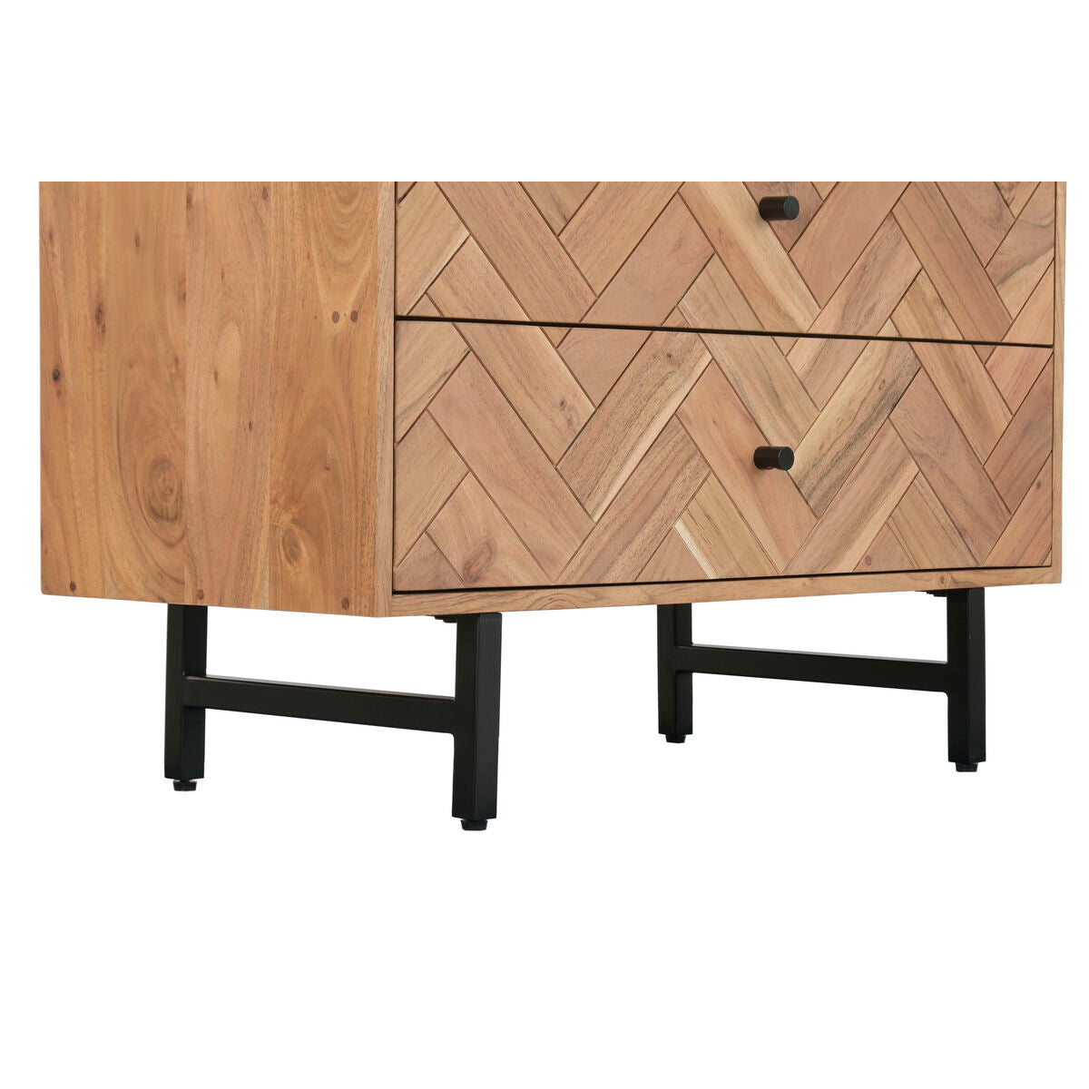 Cajonera moderna de metal y acacia, 80 x 40 x 115 cm — imagen 10