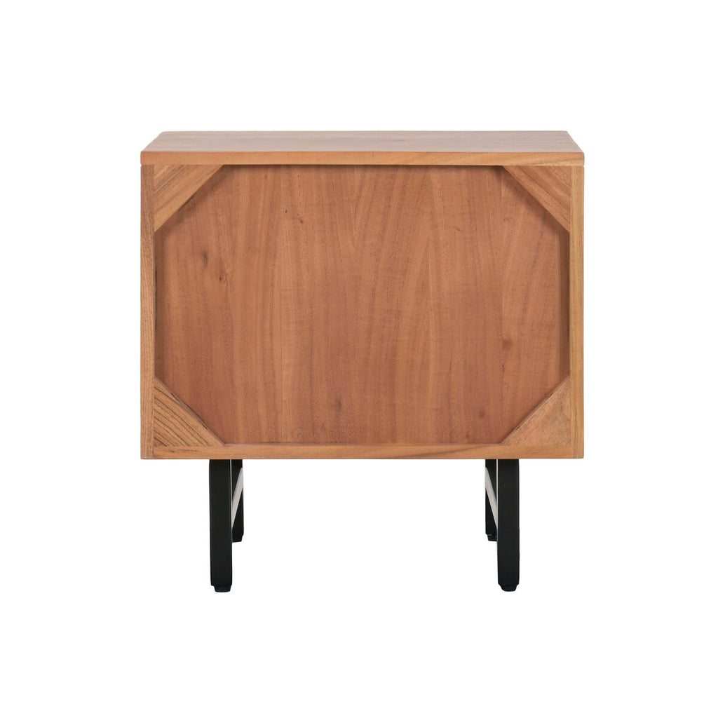 Mesita de noche moderna de metal y madera de acacia — imagen 2
