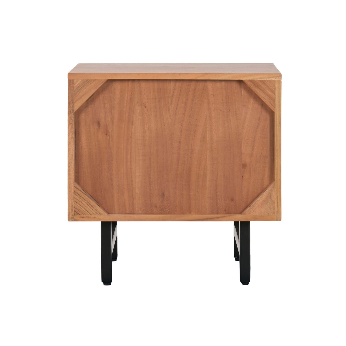 Mesita de noche moderna de metal y madera de acacia — imagen 2
