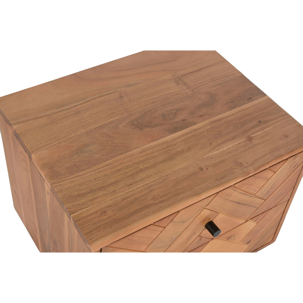 Mesita de noche moderna de metal y madera de acacia — imagen 4