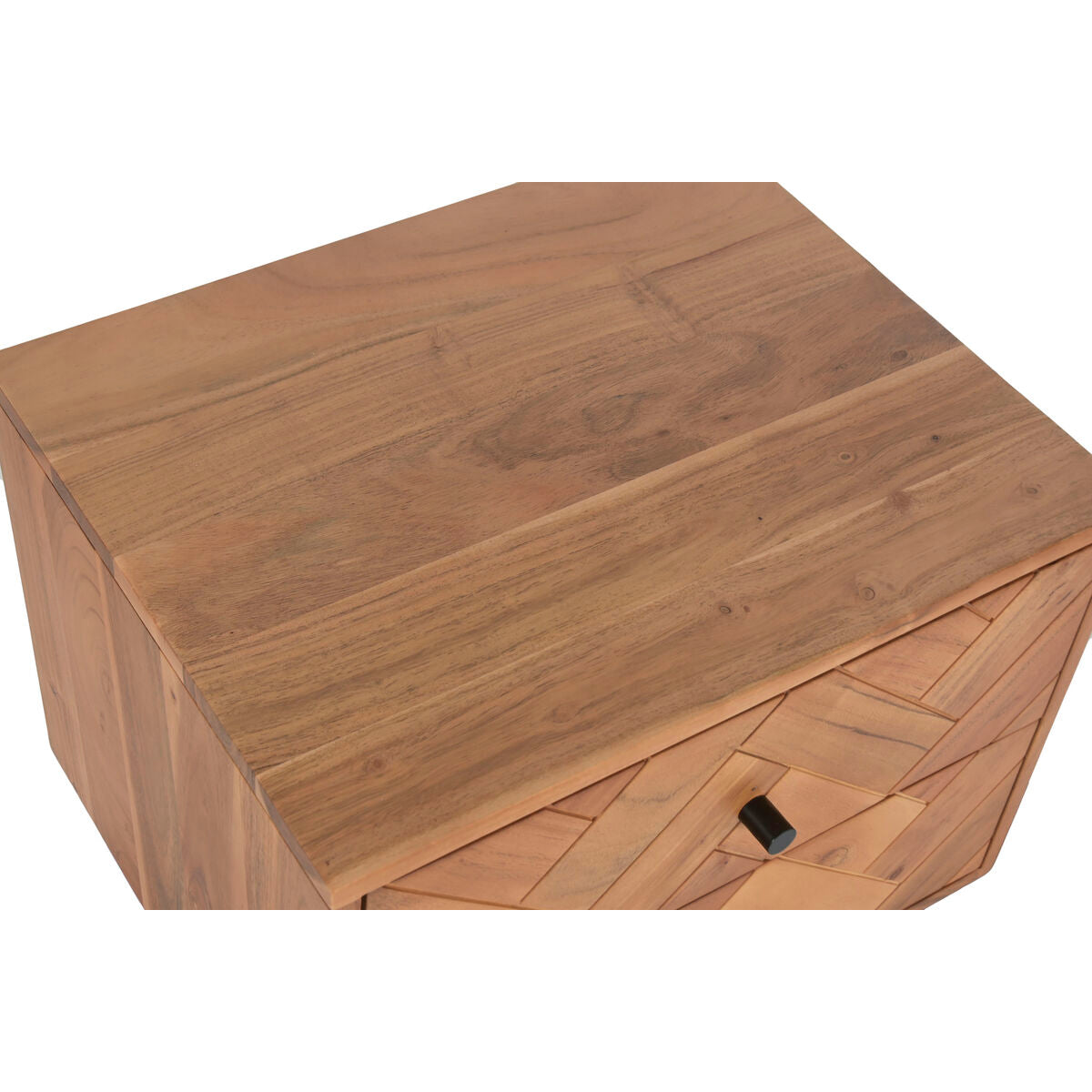 Mesita de noche moderna de metal y madera de acacia — imagen 4