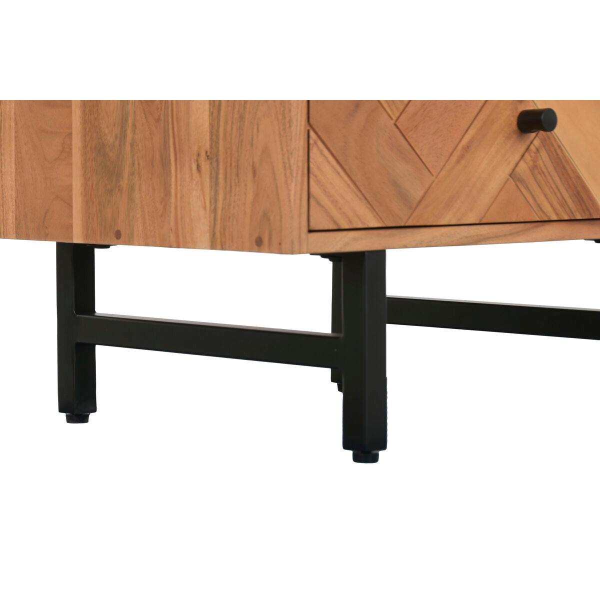 Mesita de noche moderna de metal y madera de acacia — imagen 5