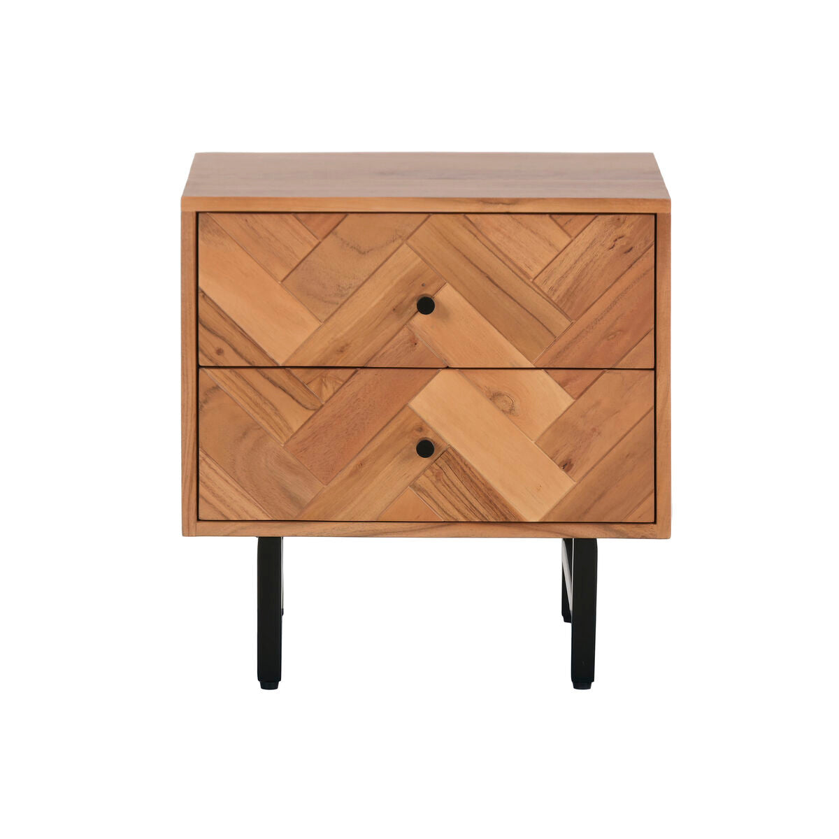 Mesita de noche moderna de metal y madera de acacia — imagen 10