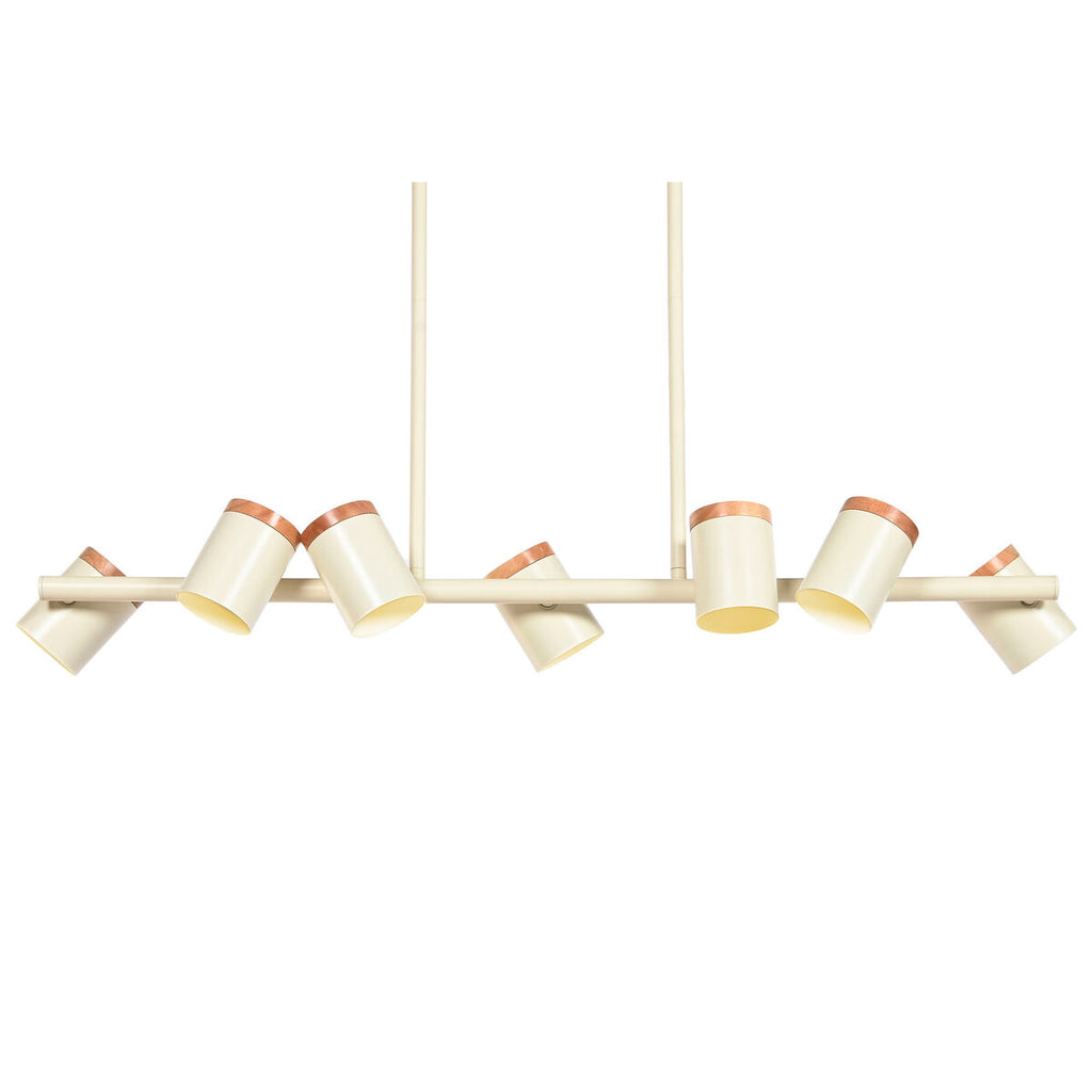 Foco de techo urbano blanco de madera y metal, 104 x 18 x 164 cm — imagen 2