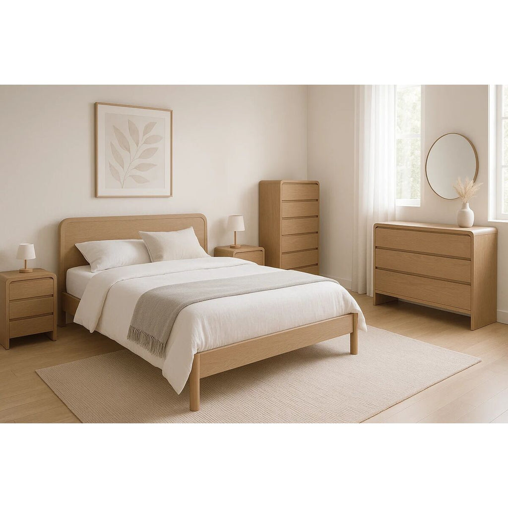 Cajonera de madera de paulonia marrón, 4 cajones, 60 cm