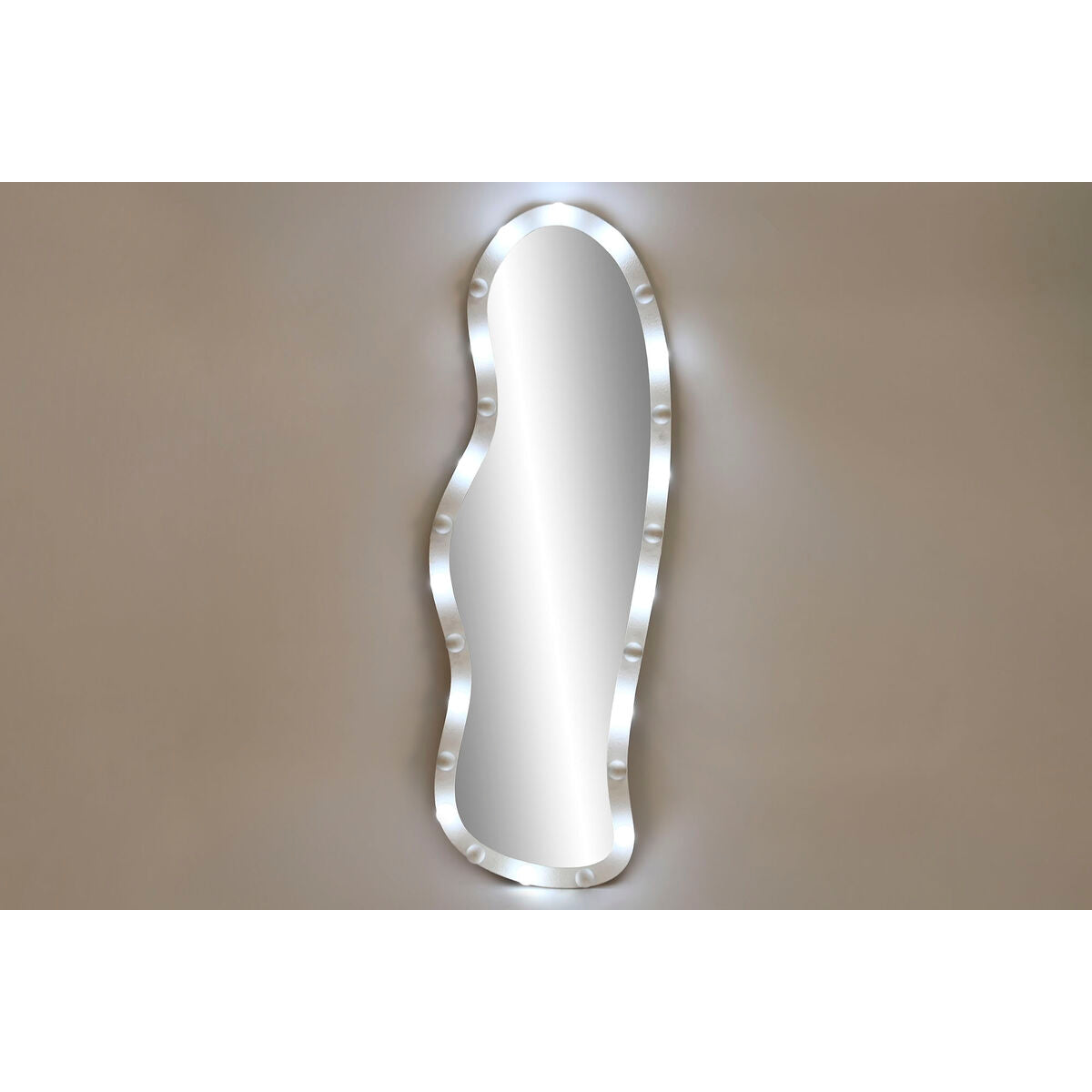 Espejo de pared con luz LED, blanco, diseño moderno — imagen 2