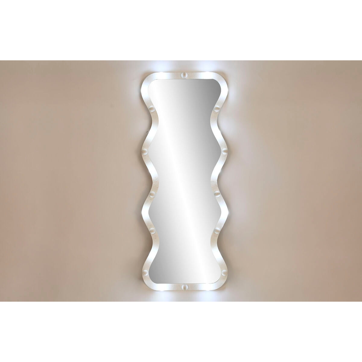 Espejo de pared rectangular con luz LED, blanco, 67x7,5x167cm — imagen 2