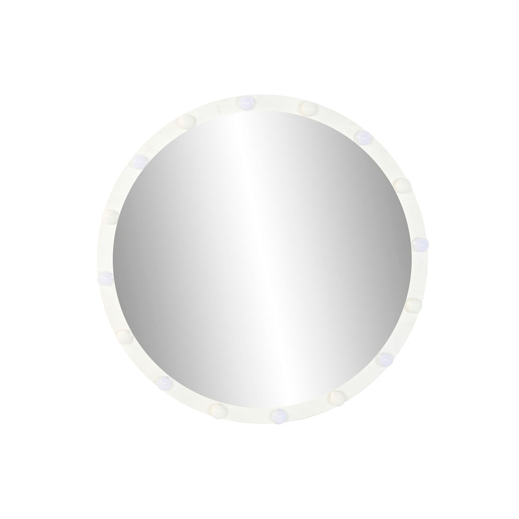 Espejo de pared redondo con luz LED, blanco, 100 cm