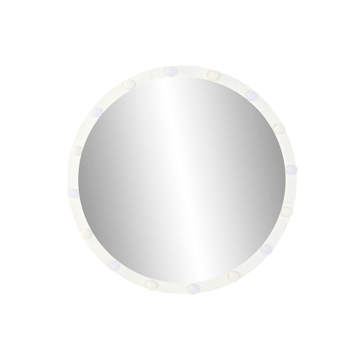 Espejo de pared redondo con luz LED, blanco, 100 cm