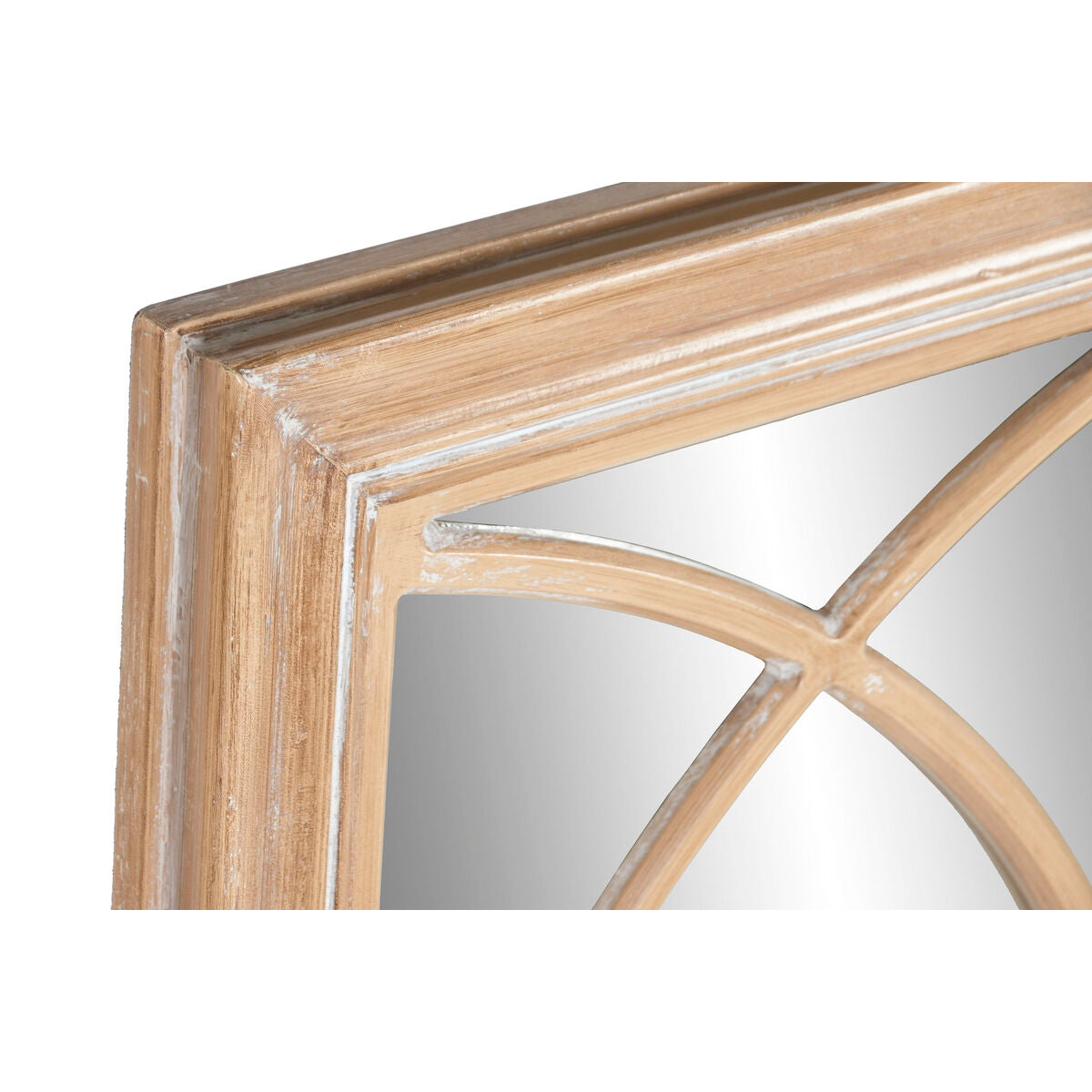 Espejo de pared tipo ventana en madera natural — imagen 2