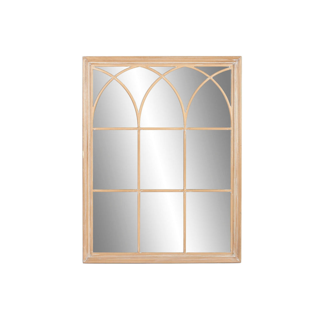 Espejo de pared tipo ventana en madera natural