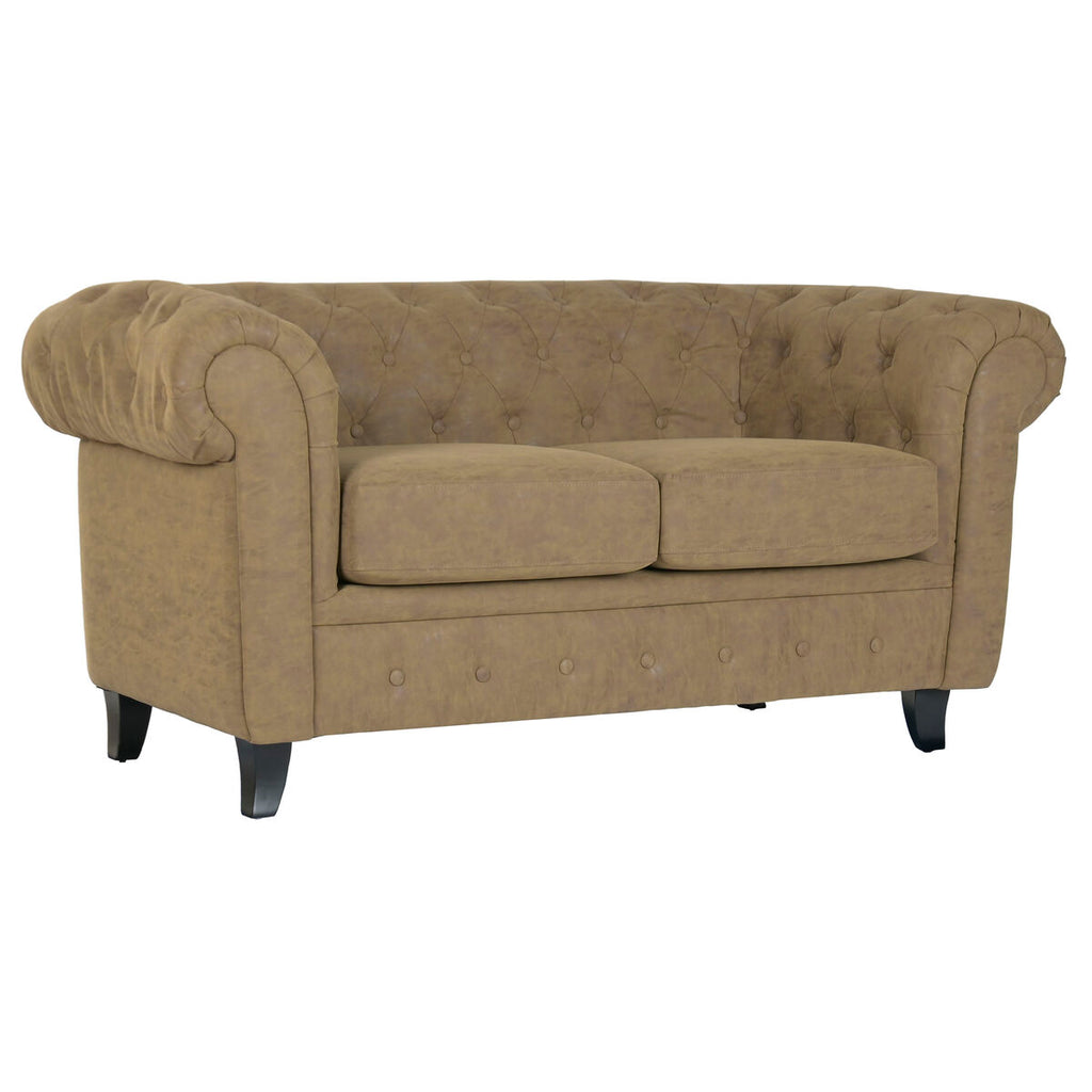 Sofá de madera con tapizado vintage, 160 cm