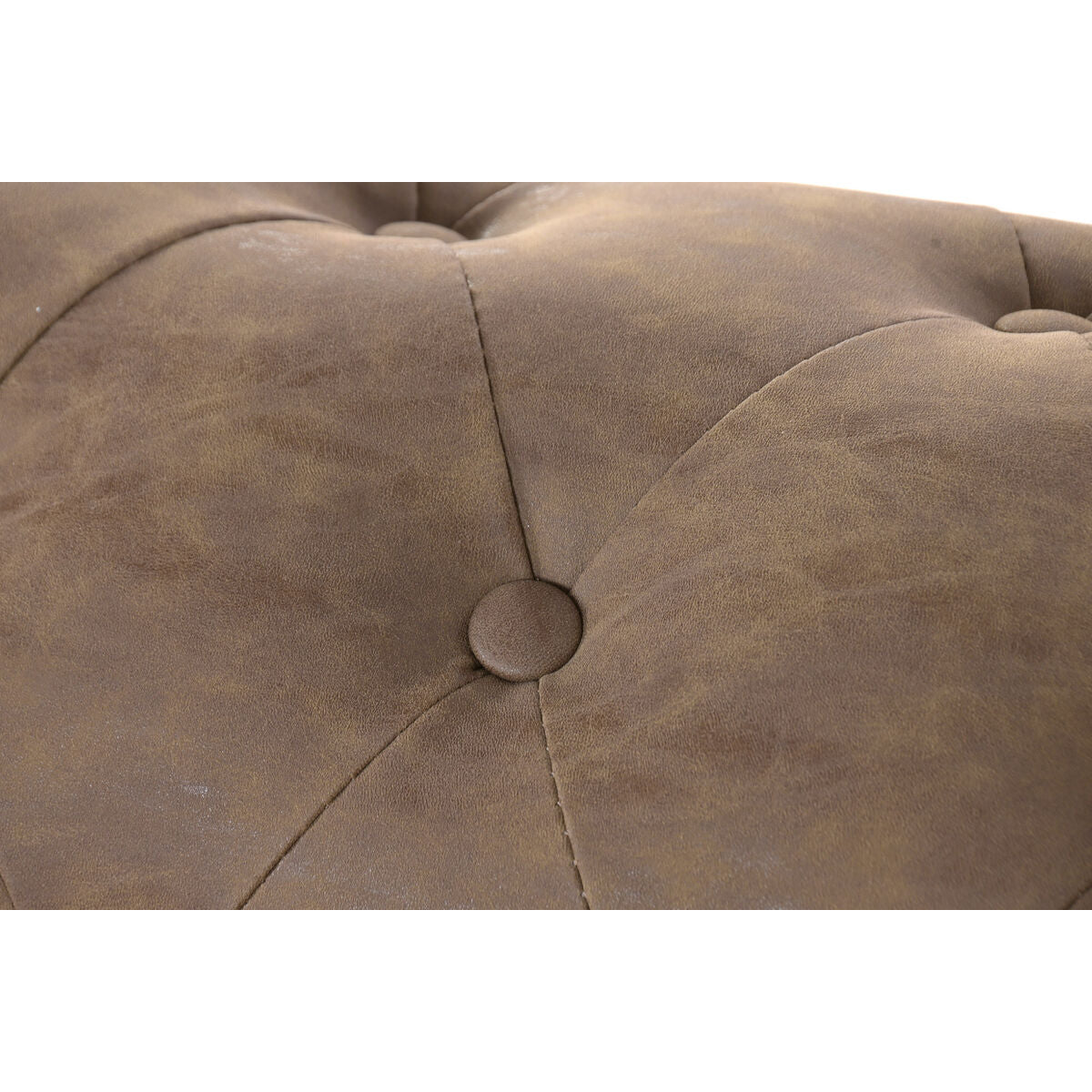 Sofá vintage de madera y poliuretano, marrón, 199x82x76cm — imagen 6