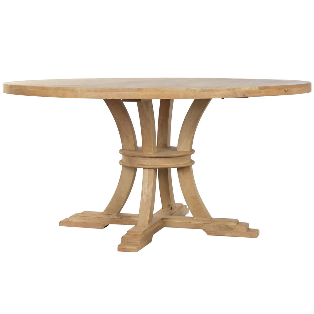 Mesa de comedor marrón y natural de madera, 150 x 150 x 76 cm — imagen 2