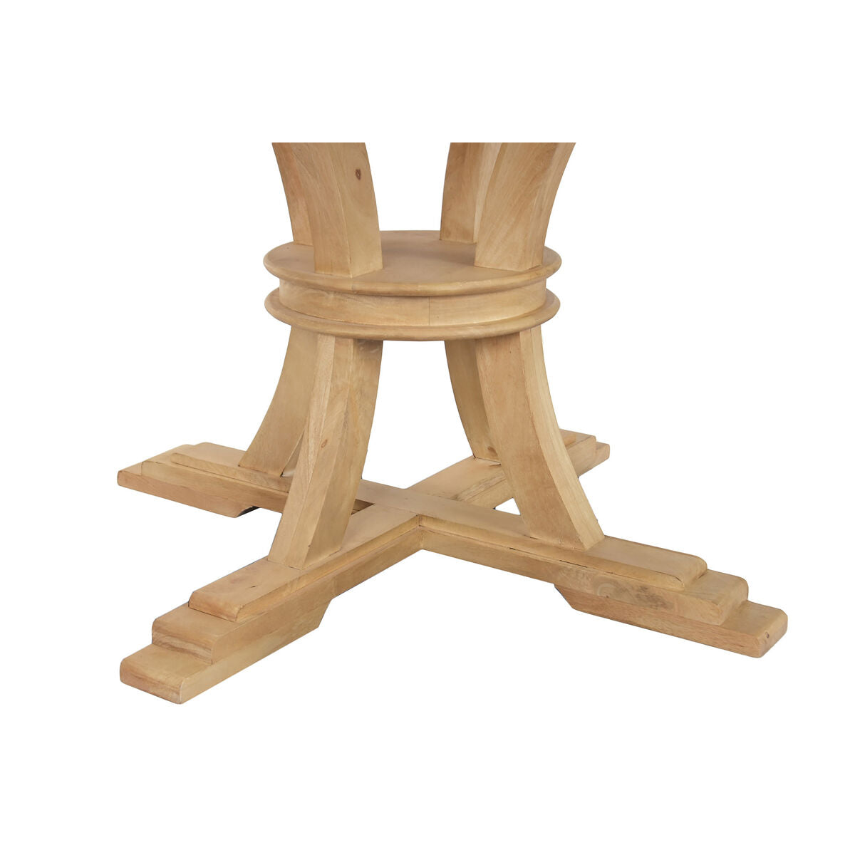 Mesa de comedor marrón y natural de madera, 150 x 150 x 76 cm — imagen 4