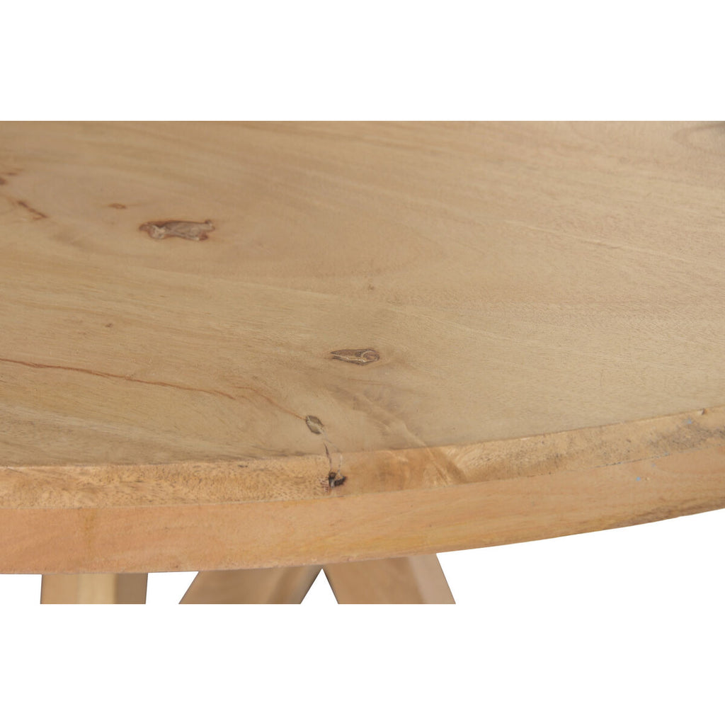 Mesa de comedor marrón y natural de madera, 150 x 150 x 76 cm — imagen 5