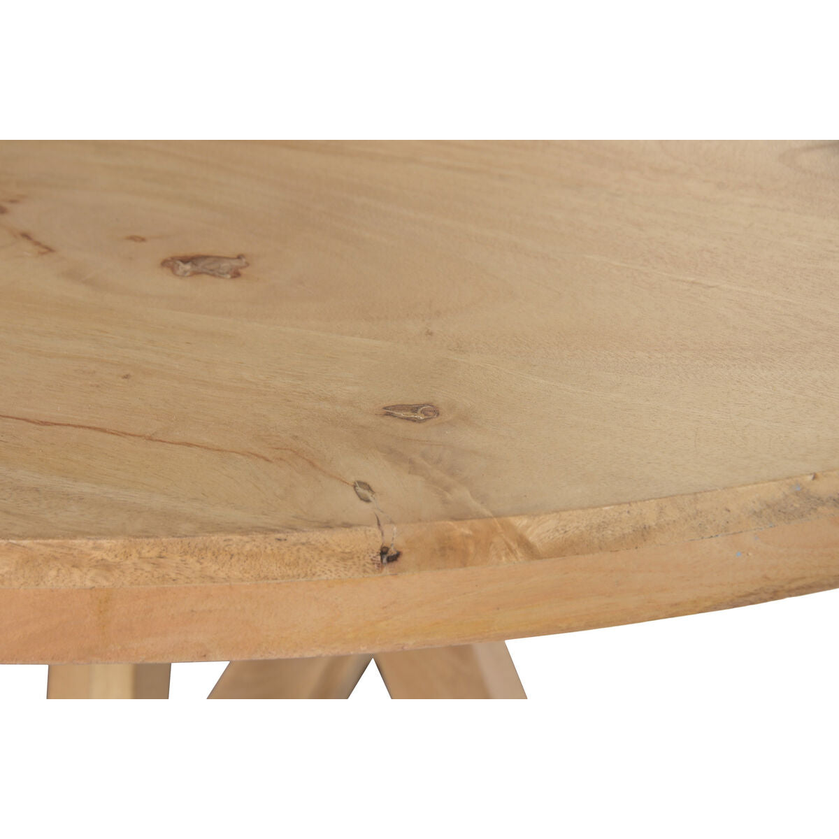 Mesa de comedor marrón y natural de madera, 150 x 150 x 76 cm — imagen 5