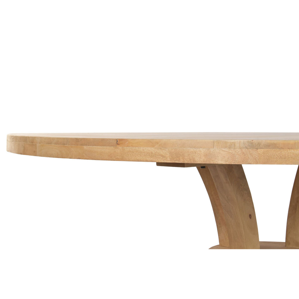 Mesa de comedor marrón y natural de madera, 150 x 150 x 76 cm — imagen 6