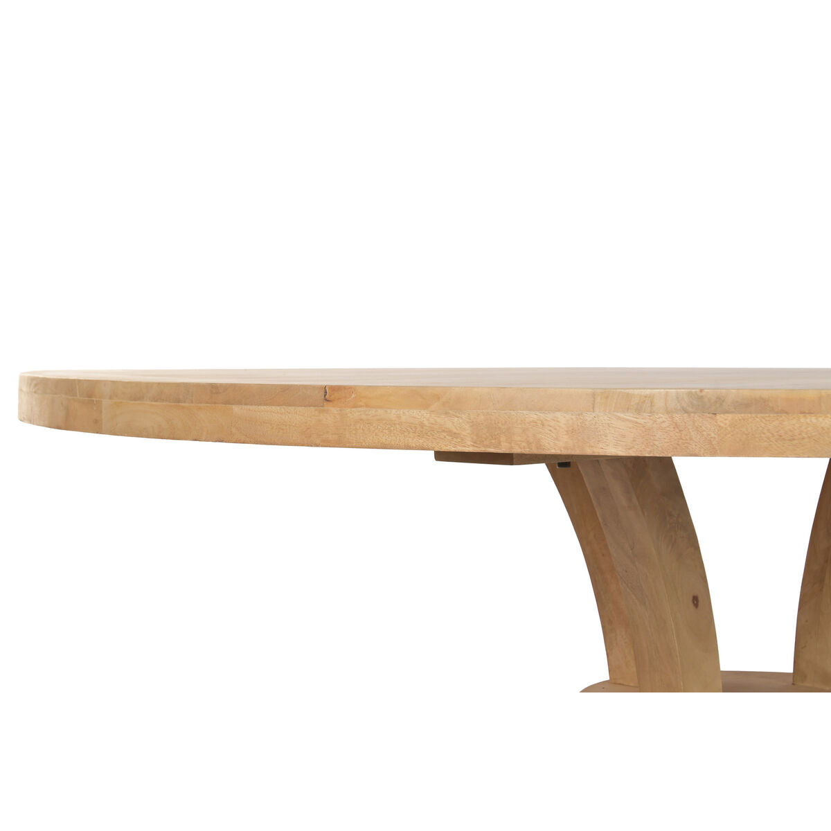 Mesa de comedor marrón y natural de madera, 150 x 150 x 76 cm — imagen 6