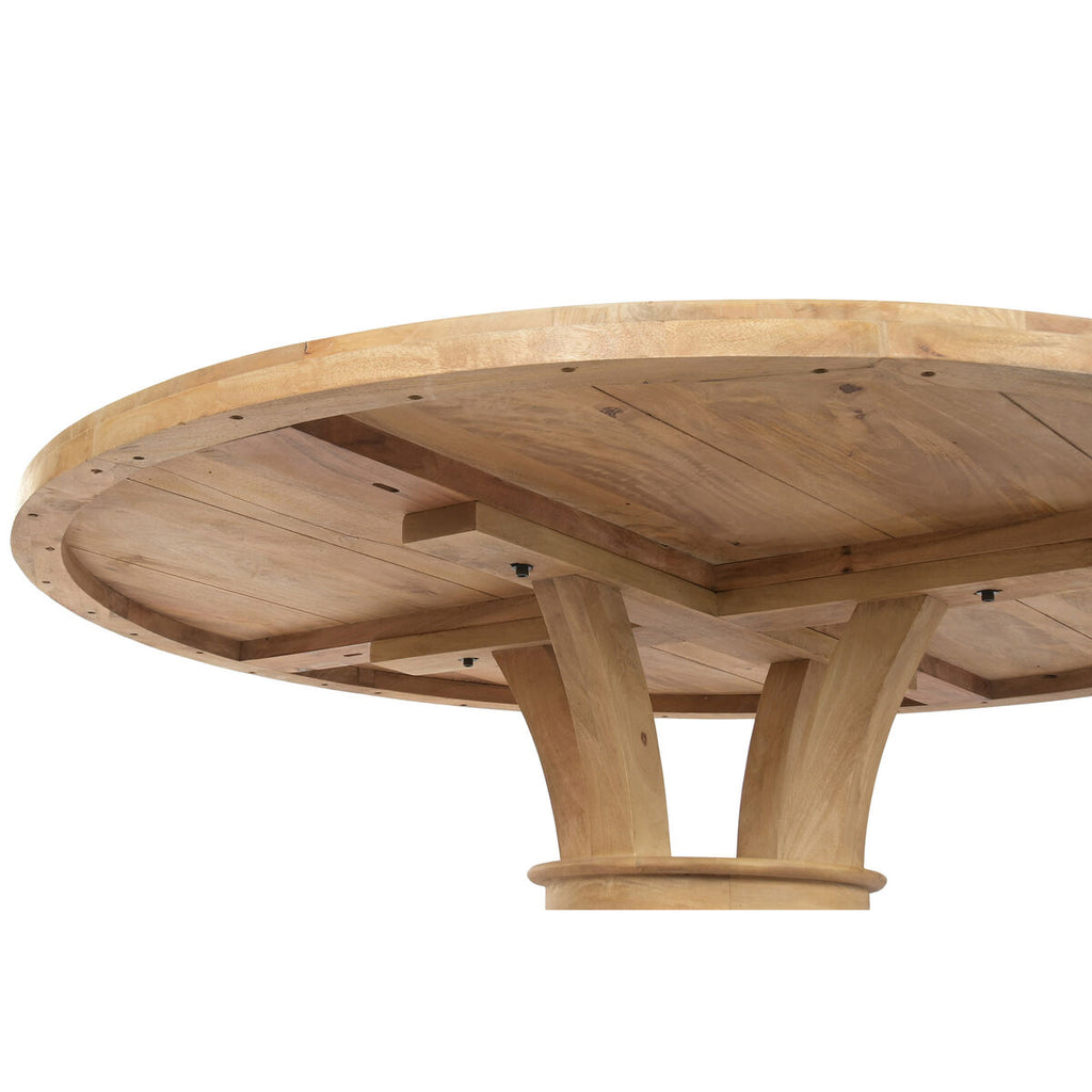 Mesa de comedor marrón y natural de madera, 150 x 150 x 76 cm — imagen 7