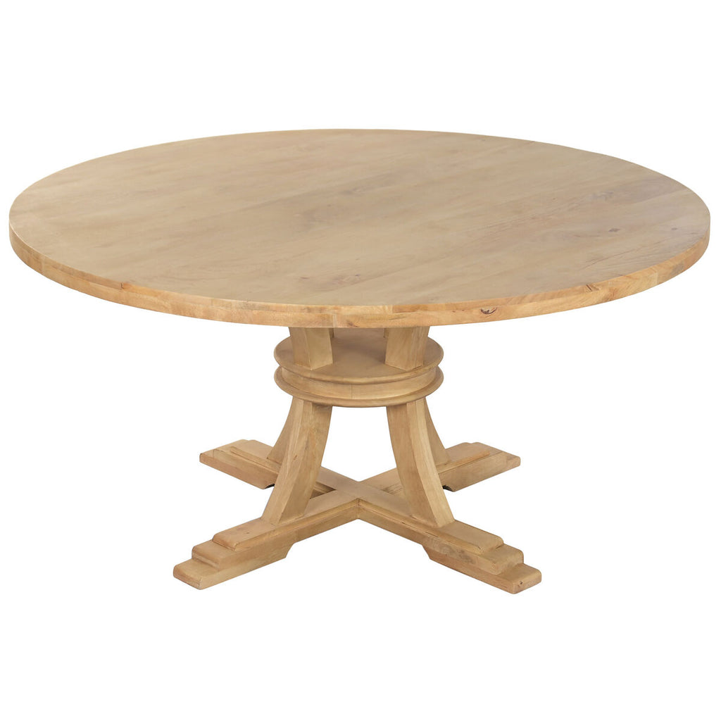 Mesa de comedor marrón y natural de madera, 150 x 150 x 76 cm — imagen 8