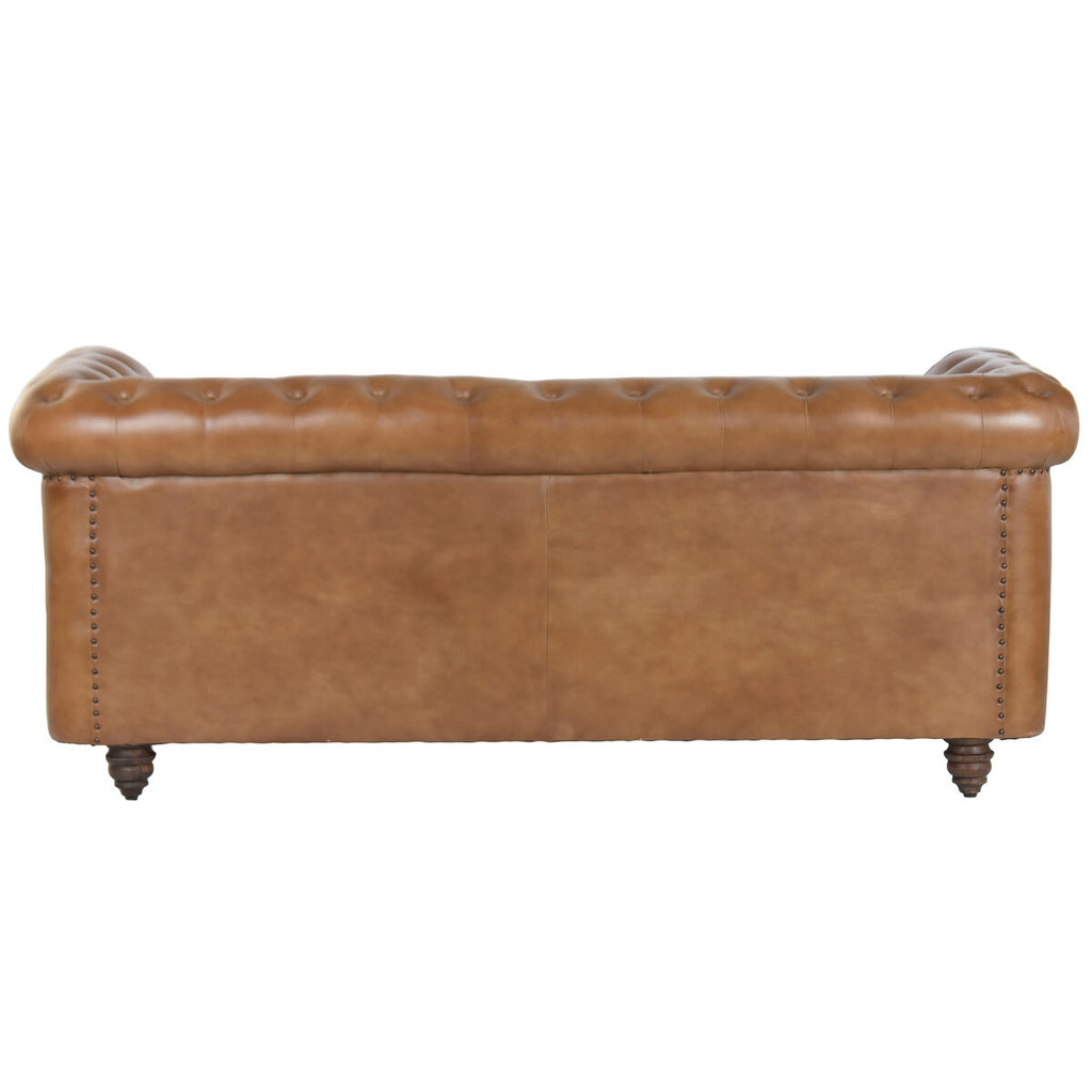 Sofá vintage de piel de 3 plazas, 190 x 77 x 80 cm — imagen 3