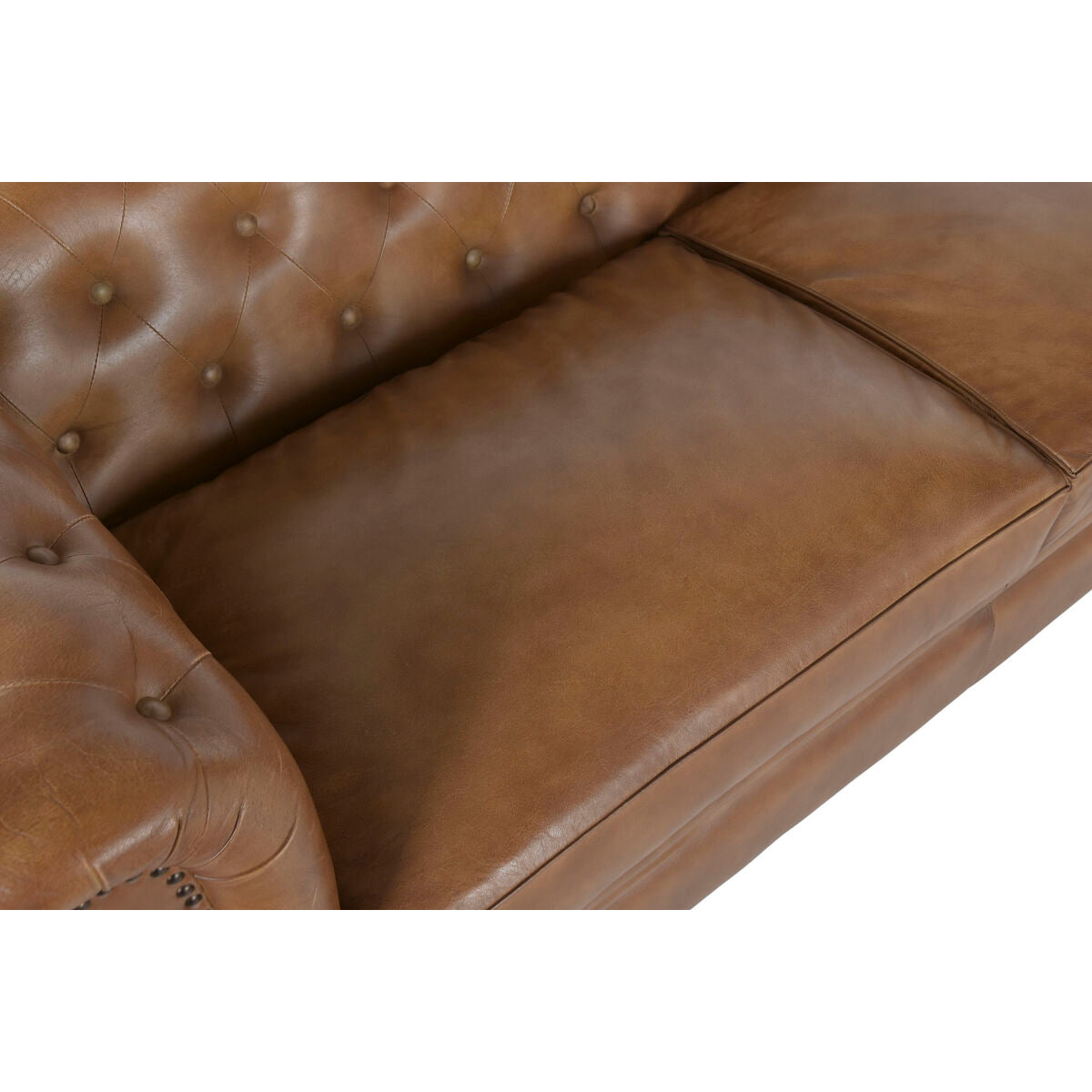 Sofá vintage de piel de 3 plazas, 190 x 77 x 80 cm — imagen 5