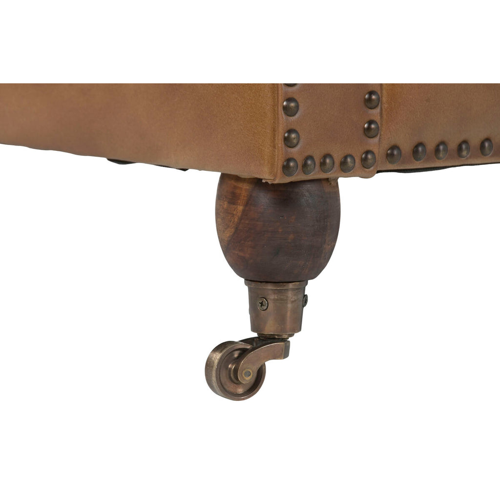 Sofá vintage de piel de 3 plazas, 190 x 77 x 80 cm — imagen 7