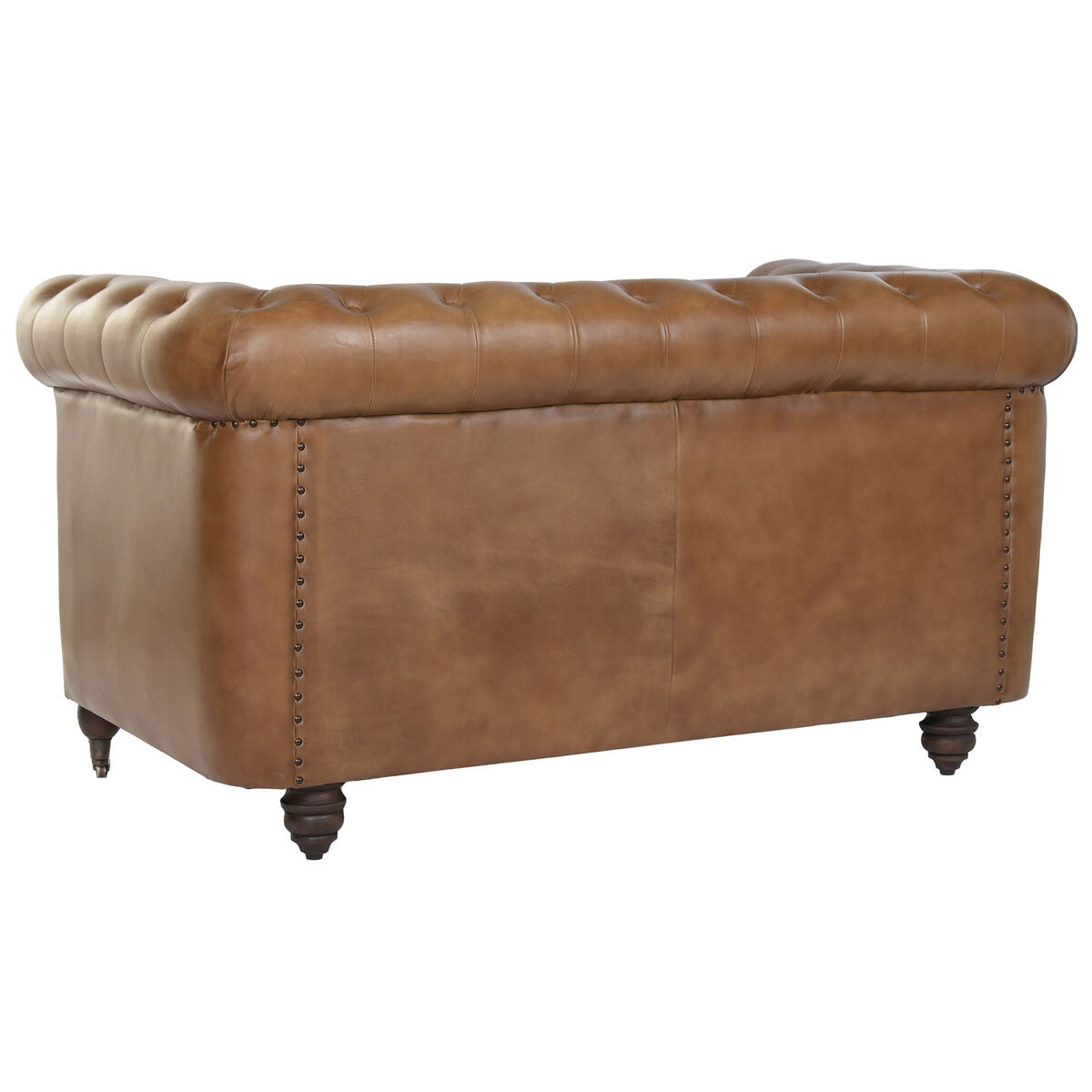 Sofá vintage marrón de piel, 148 x 80 x 72 cm — imagen 2