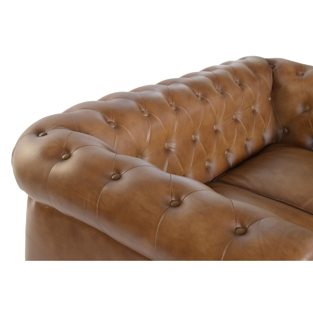 Sofá vintage marrón de piel, 148 x 80 x 72 cm — imagen 4