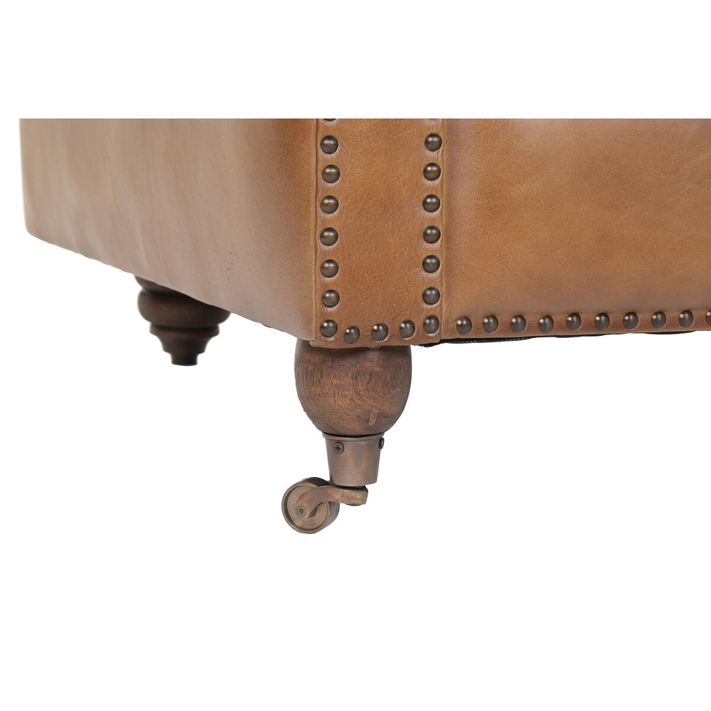 Sofá vintage marrón de piel, 148 x 80 x 72 cm — imagen 5