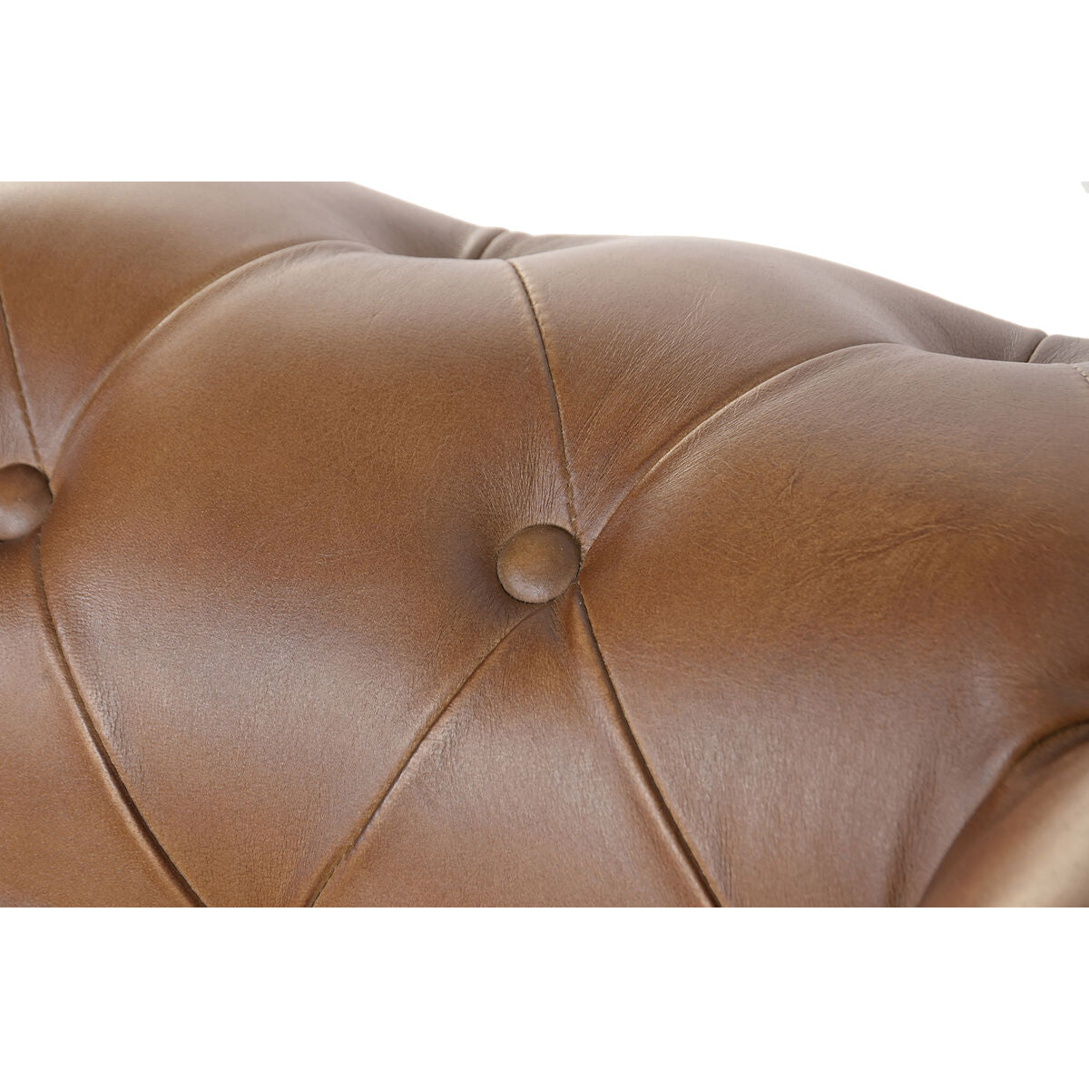 Sofá vintage marrón de piel, 148 x 80 x 72 cm — imagen 7